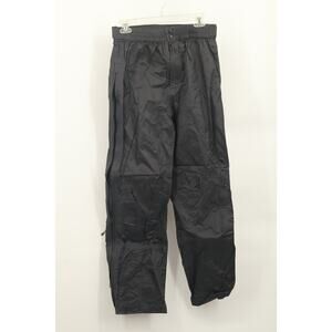 Cabela's Women's High Rise Nylon Rain Pants Side Zip Straight Leg Size M Black